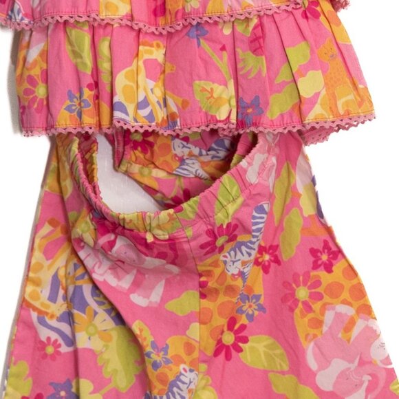 Baby Girls Size 3-6M Floral Tiered Ruffle Outfit & Diaper Cover Set - Pink & Mul - Picture 4 of 8
